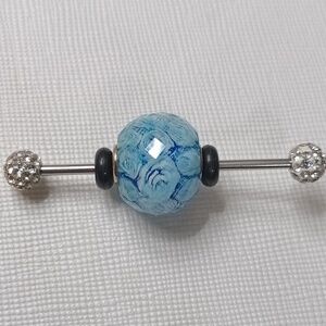 Elfbeads Murano (Pandora Compatible) XL Silver Core Faceted Charm Bead